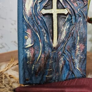 Christian Cross Design - Craft Leather Journal Diary w/Free Pen