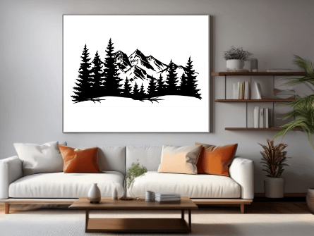 Vinyl Designs - Mountain Forest Wall Art No3